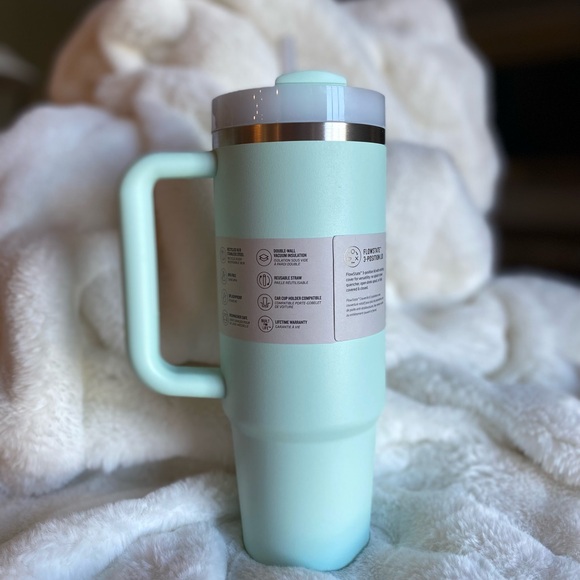 Stanley Mint Green Travel Mug with Handle - Picture 3 of 8